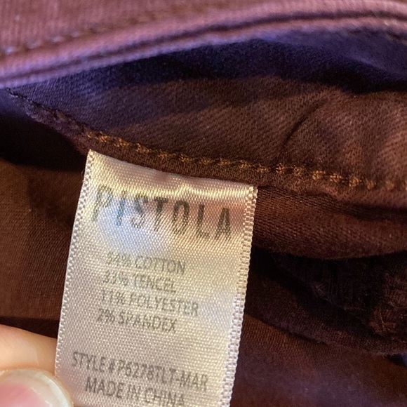 Pistola burgundy jeans. Size 32. Stretch skinny. Multiple pockets. Cute! - Picture 9 of 10